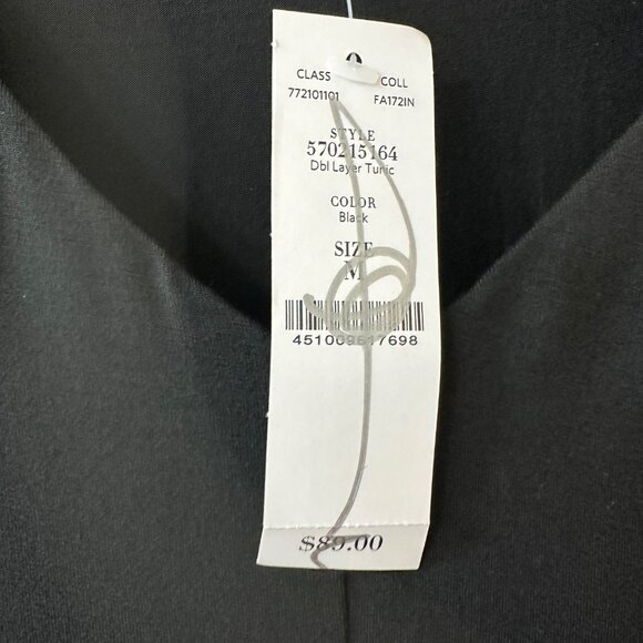 NWT White House Black Market Black Double Layer Tunic, Size M - Picture 6 of 11